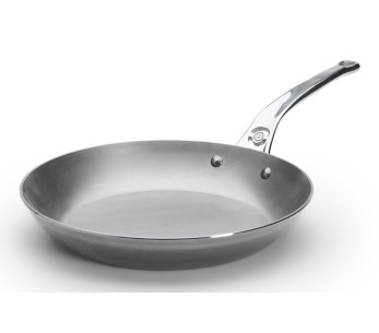 Padella rotonda in acciaio De Buyer Mineral B Pro 28 cm con manico in acciaio inox fuso