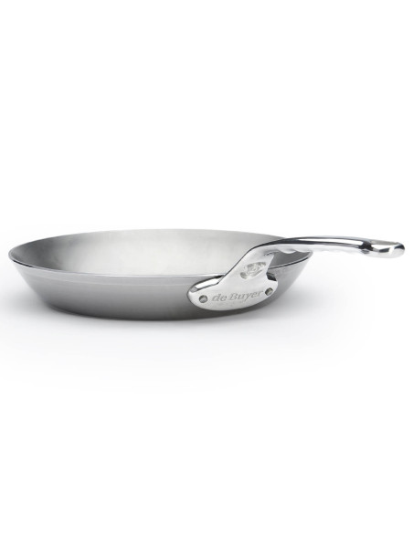 De Buyer Mineral B Pro 28cm rund stekpanna i stål med handtag i gjutet rostfritt stål