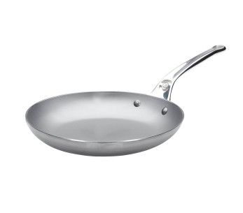 De Buyer Mineral B Pro Sartén de acero para tortillas de 24 cm con mango de acero inoxidable fundido