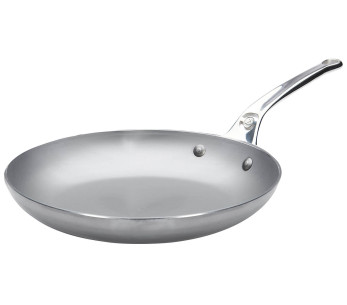 De Buyer Mineral B Pro 28cm omeleteira em aço com pega em aço inoxidável fundido