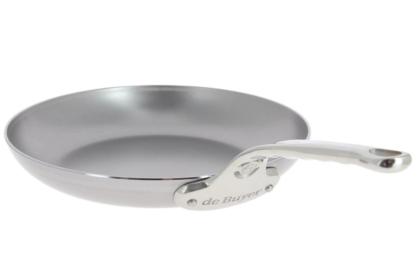 De Buyer Mineral B Pro 28 cm omelettpanne i stål med håndtak i støpt rustfritt stål