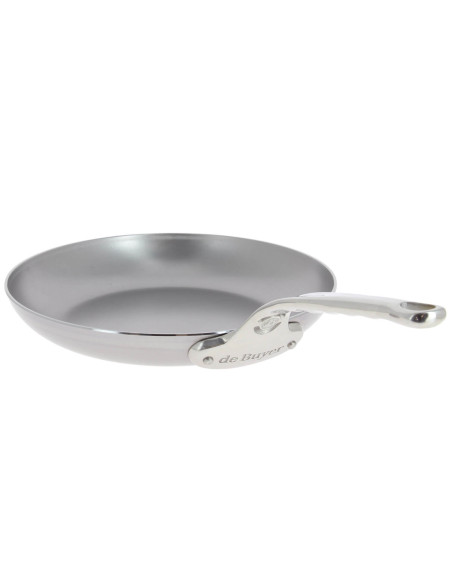 De Buyer Mineral B Pro 28 cm omelettpanne i stål med håndtak i støpt rustfritt stål