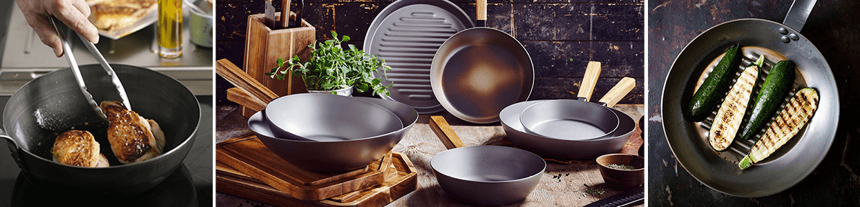 Poêles en acier Ustensiles de cuisson en fer