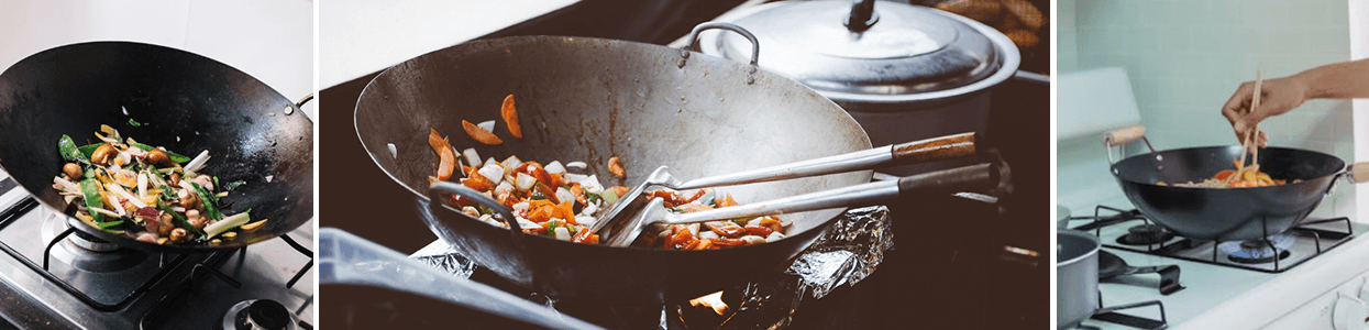 Cuisiner dans un wok